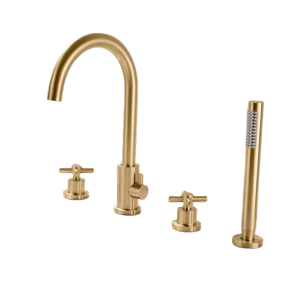 Home Bathroom Design Simple - 2021 Luxus-Design, gebürstetes Gold, einfacher Wasserhahn