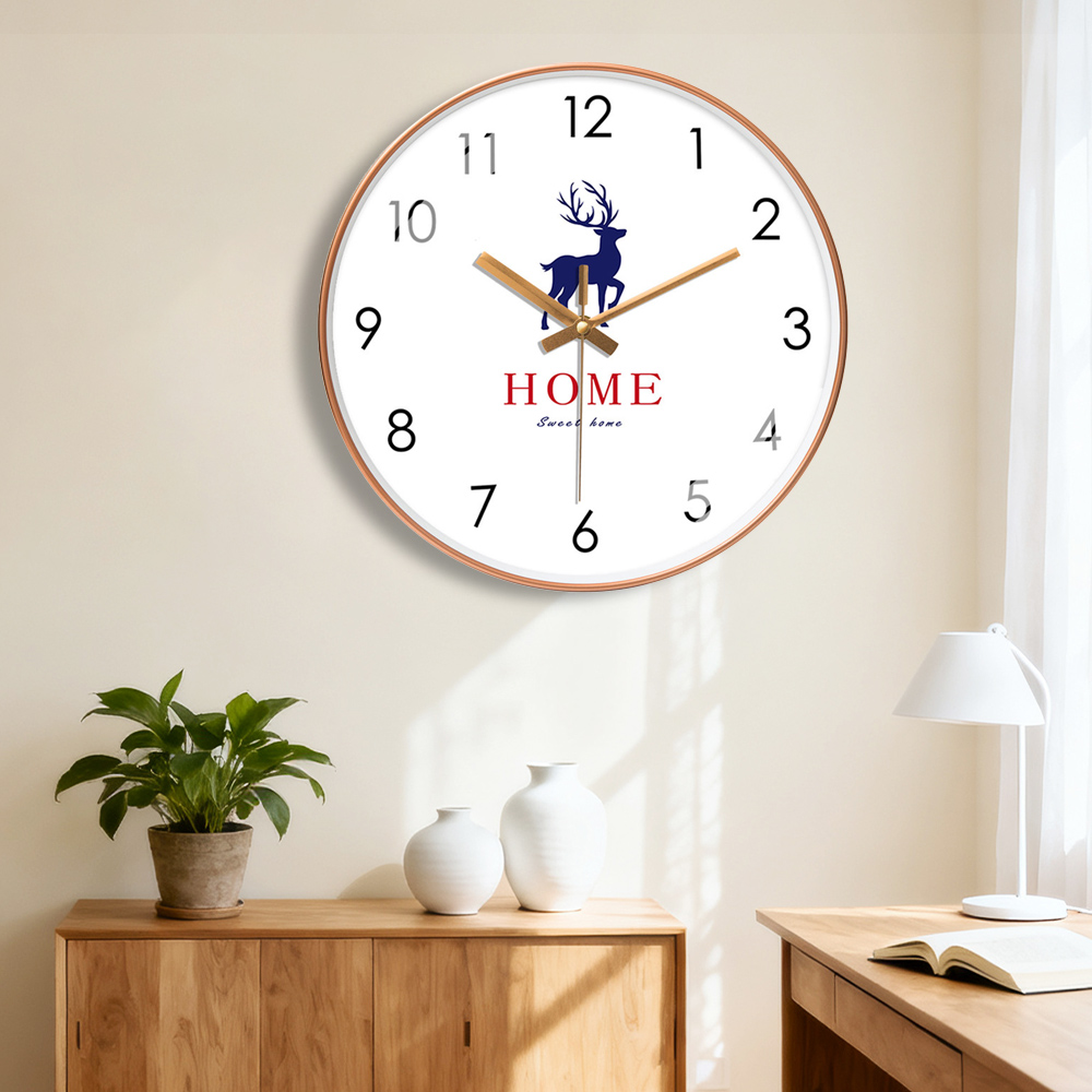 Home Bathroom Design Simple - Neue elegante Wanduhr mit Hirschmuster, schlichtes