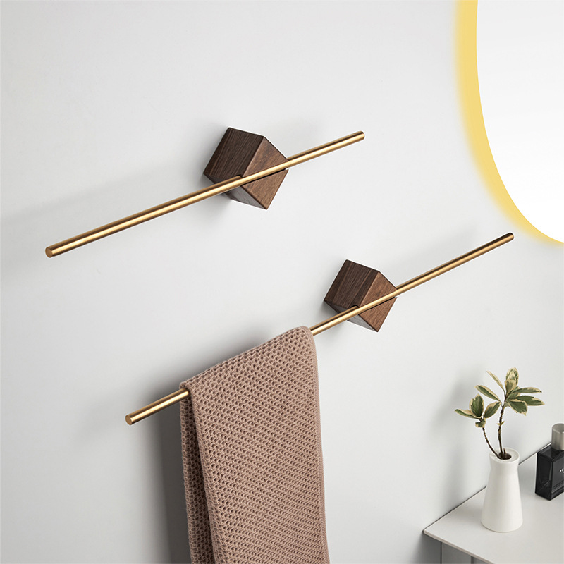 Home Bathroom Design Simple - Handtuchhalter im schlichten europäischen Walnuss-Design für