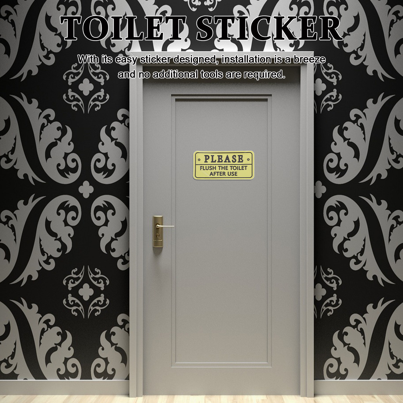 Home Bathroom Etiquette - 2 Stück Toiletten-Erinnerungsaufkleber, wasserdicht, Badezimmer-Etikettenaufkleber, einfaches,