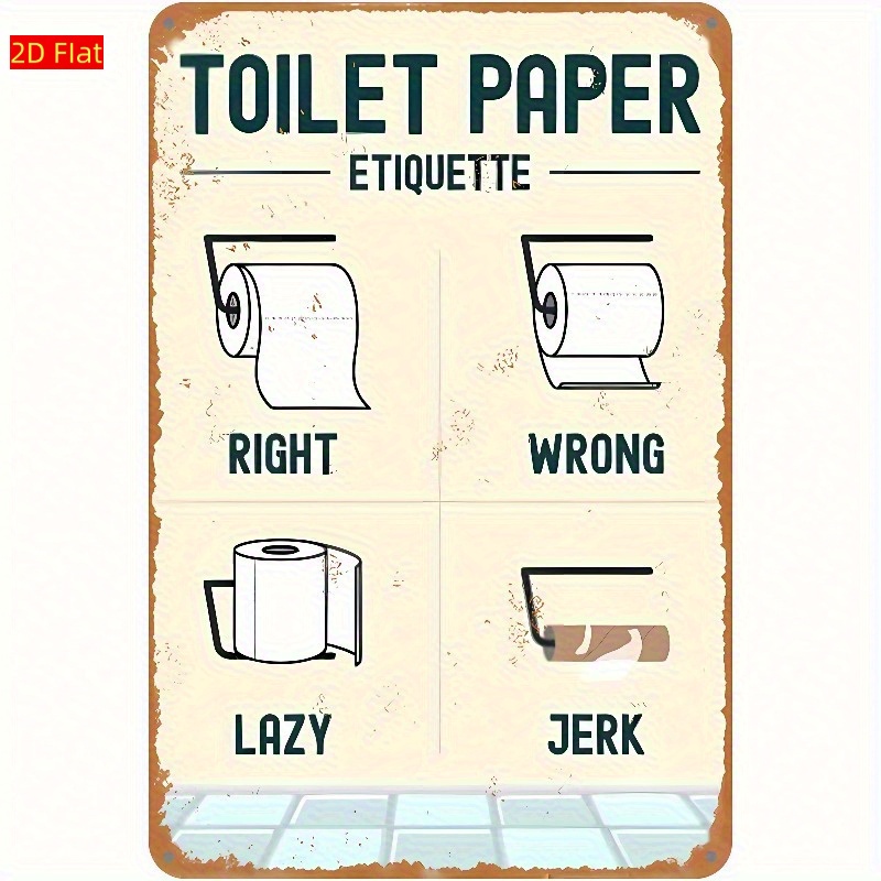 Holzschild mit Toilettenpapier – Home Bathroom Etiquette Bewertung und Preis