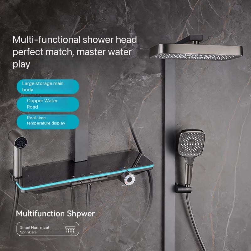 Graues Klaviertasten-Ambientel – Shower Head Rain Bewertung und Preis