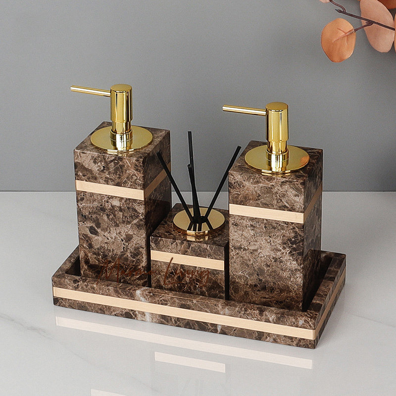 1 Set Emperador Dark Naturmarm – Zara Home Bathroom Bewertung und Preis