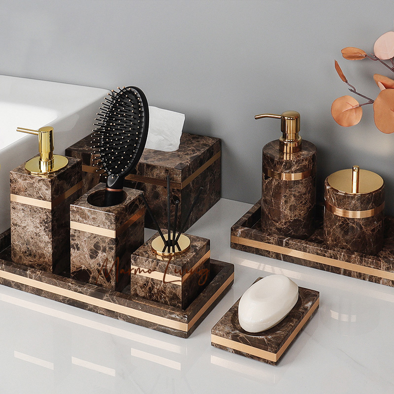 1 Set Emperador Dark Naturmarm – Zara Home Bathroom Bewertung und Preis