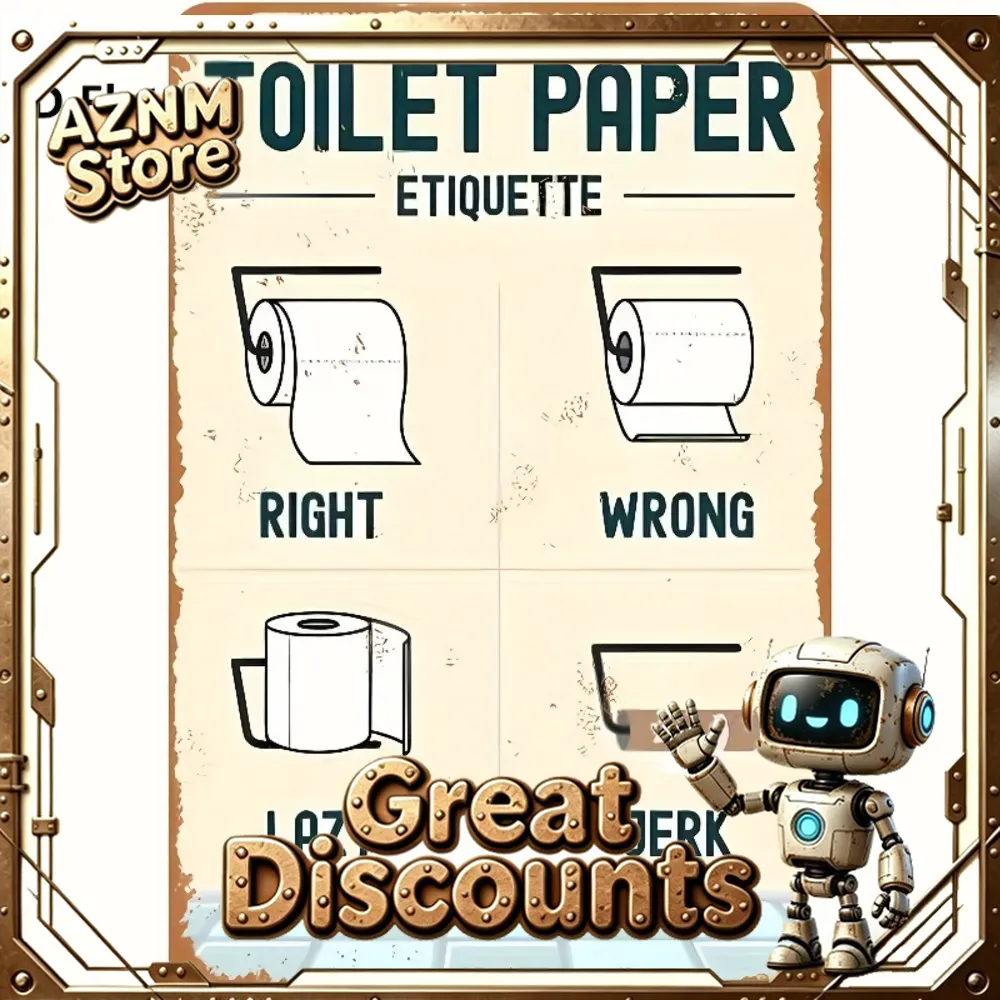 Toilettenpapier-Etikettenschil – Home Bathroom Etiquette Bewertung und Preis