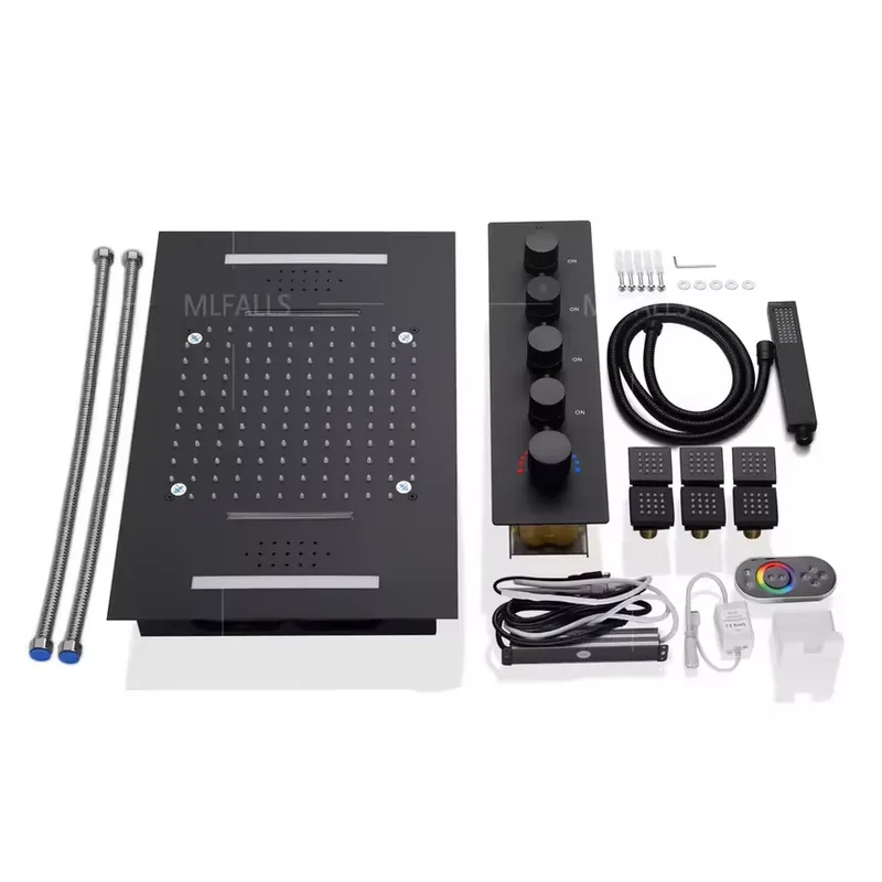 Schwarze Thermostat-Duscharmat – Shower Head Rain Bewertung und Preis