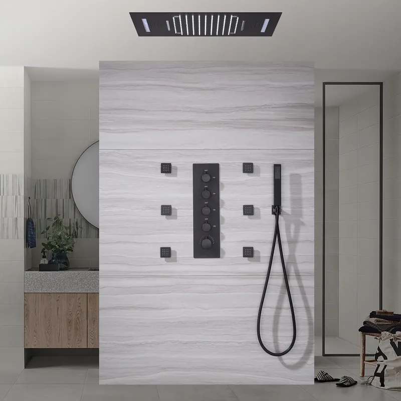 Schwarze Thermostat-Duscharmat – Shower Head Rain Bewertung und Preis