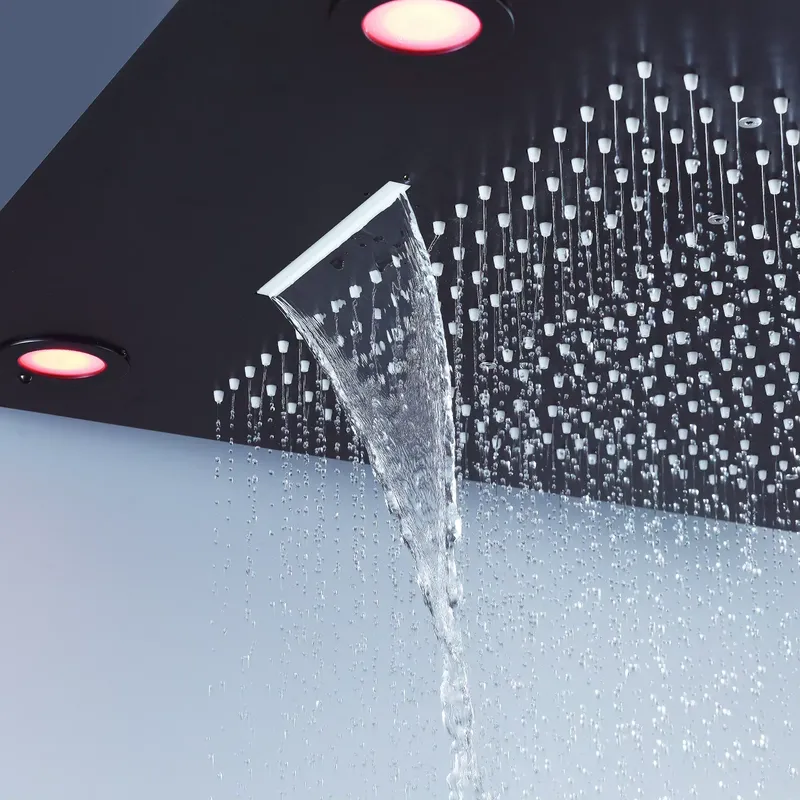 Schwarzes Duschkopf-Set mit Th – Shower Head Rain Bewertung und Preis