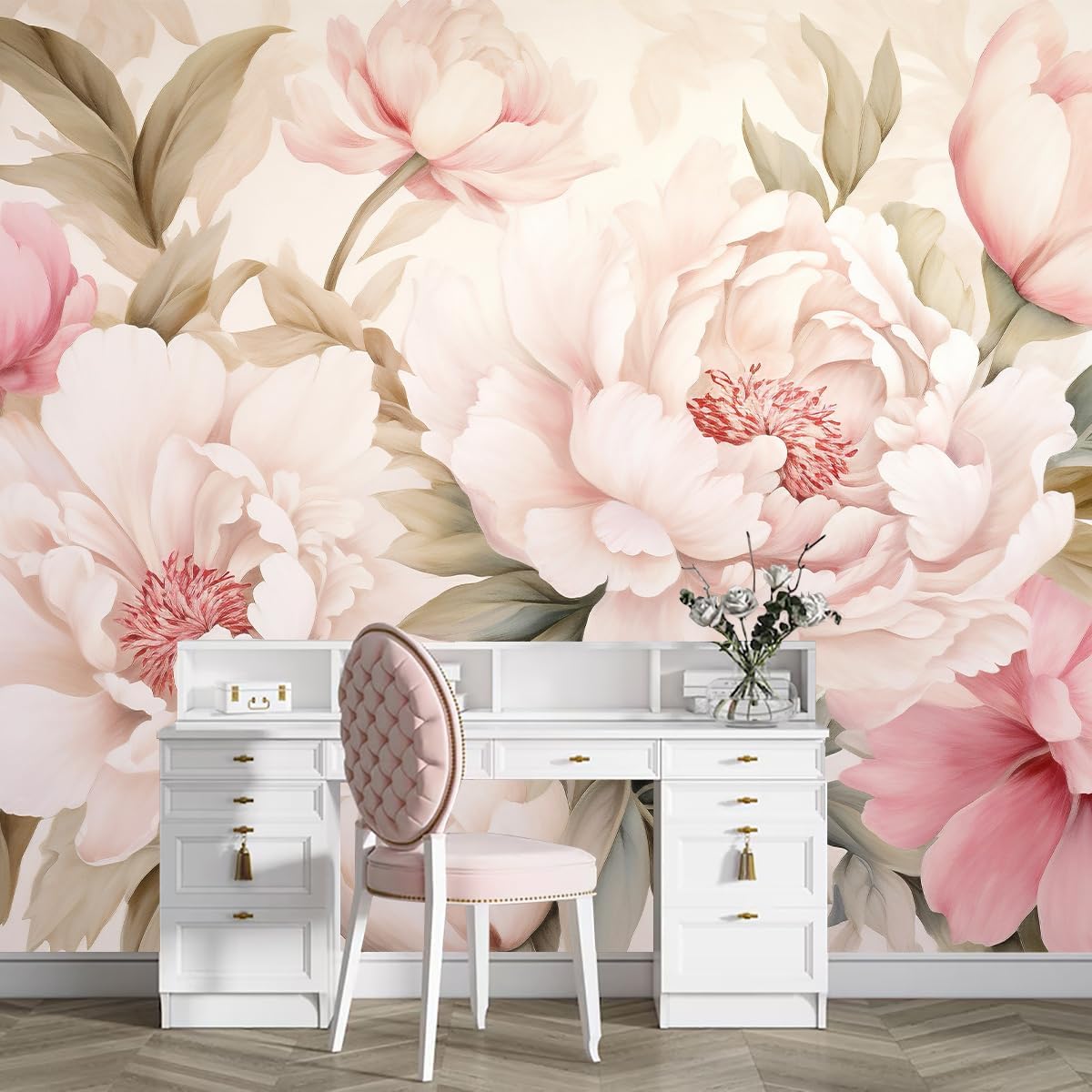 Elegante Pfingstrosen-Blumen-W – Home Bathroom Vanity Bewertung und Preis