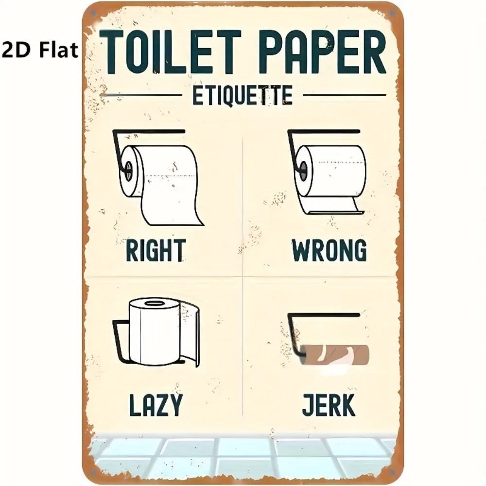 Humorvolles 2D-Flachbild mit T – Home Bathroom Etiquette Bewertung und Preis