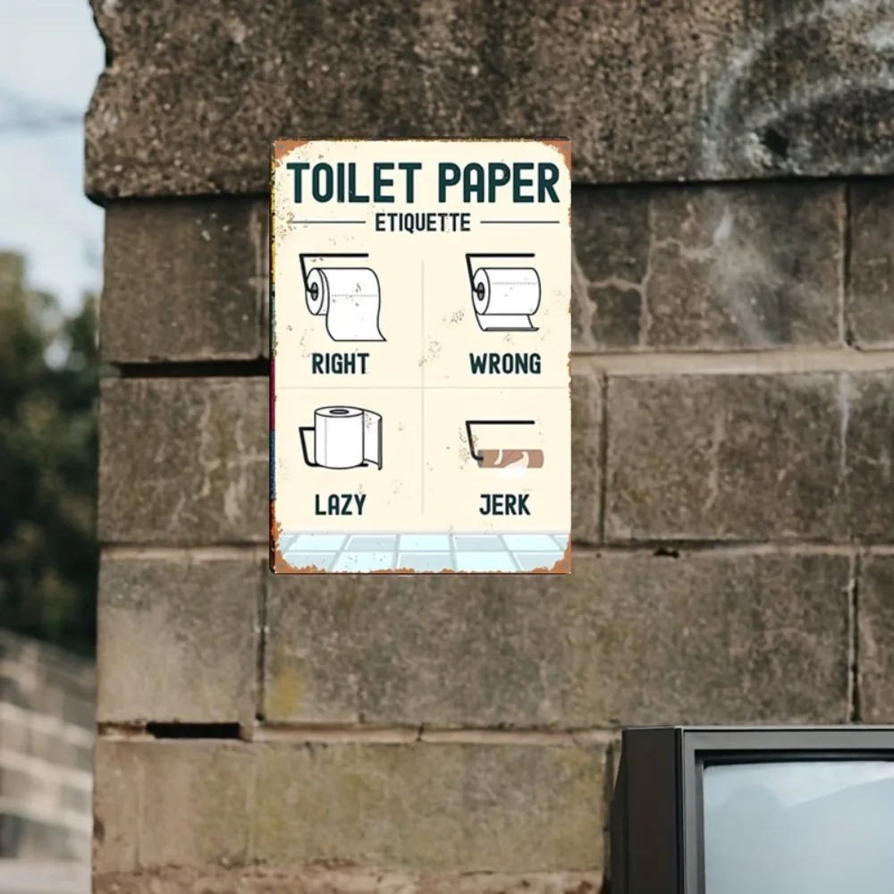 Humorvolles 2D-Flachbild mit T – Home Bathroom Etiquette Bewertung und Preis