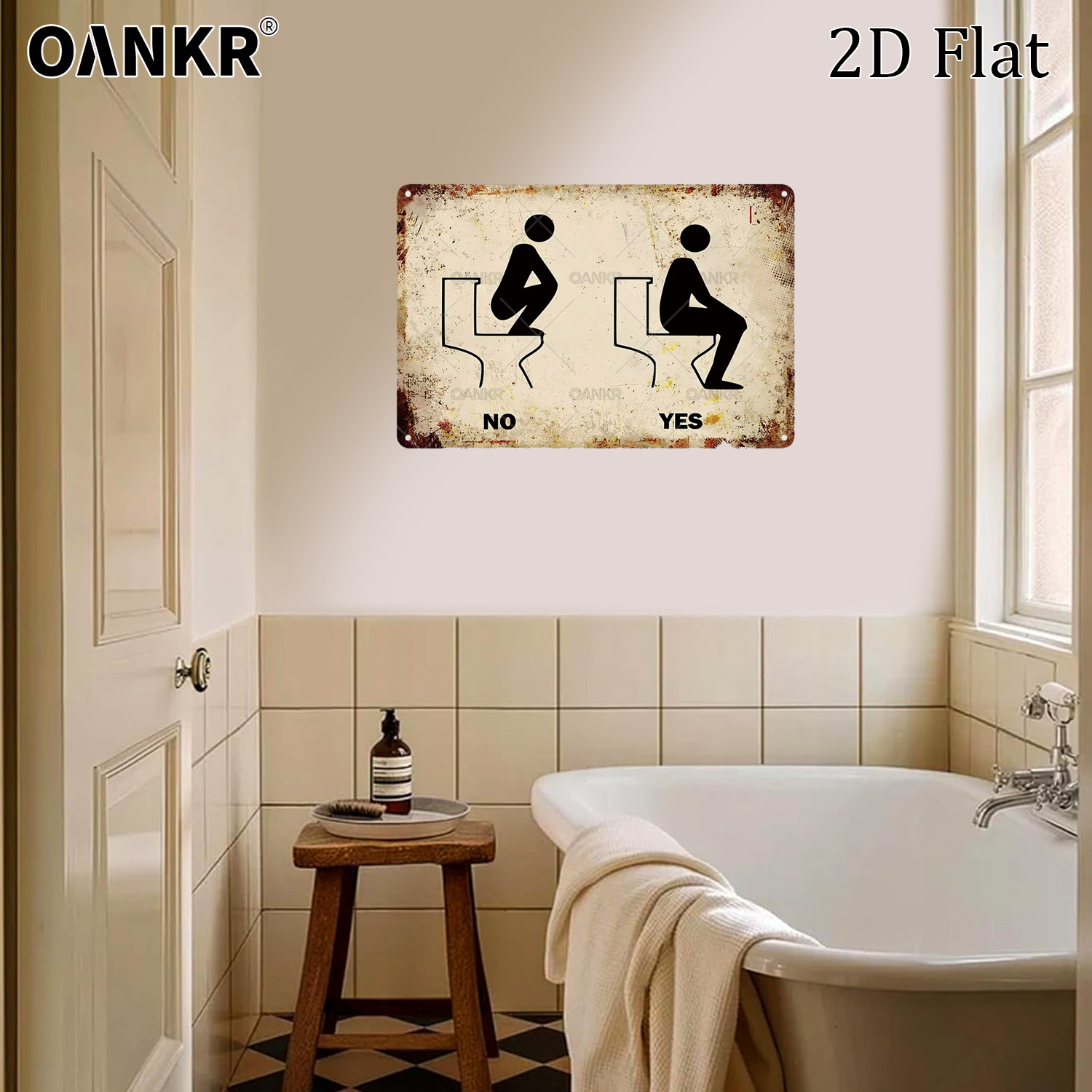 Lustiges Metallschild „Toilett – Home Bathroom Etiquette Bewertung und Preis